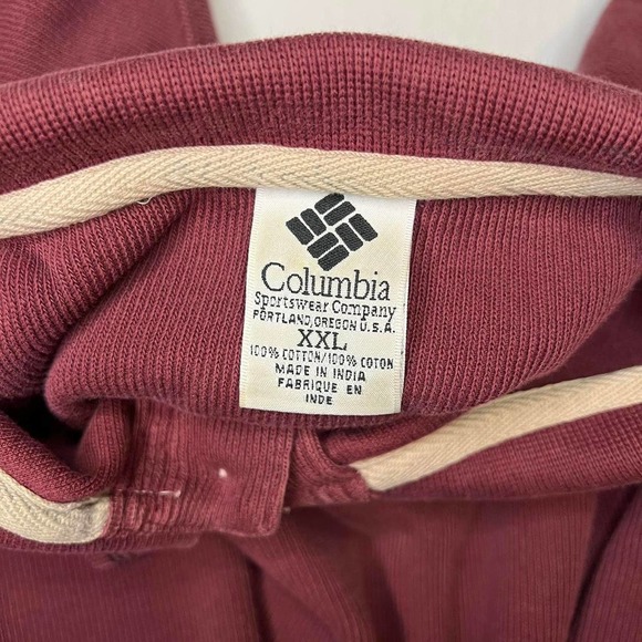 Vintage Maroon Columbia Button Up Long Sleeve Polo - Picture 4 of 4